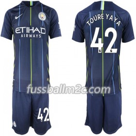 Fußballtrikots Manchester City Toure Yaya 42 Kinder Auswärts Trikotsatz 2018-2019